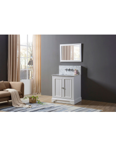 Amador Premium (single) 32-Inch White Bathroom Vanity With Top/Sink & Mirror