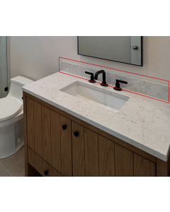 Silestone 36-inch Eternal Pearl Jasmine Quartz Backsplash & Optional Sidesplashes - 2cm Thick