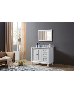 Artesia (single) 36-Inch White Bathroom Vanity With Top/Sink & Mirror