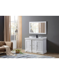 Amador Exclusive (double) 48-Inch White Bathroom Vanity With Top/Sinks & Mirror