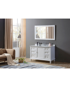 Artesia (single) 48-Inch White Bathroom Vanity With Top/Sink & Mirror