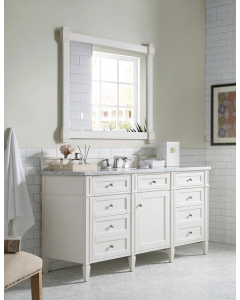 James Martin Brittany (single) 60-Inch Bright White Vanity - 655-V60S-M-BW