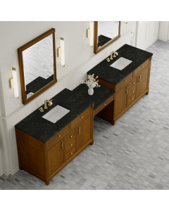 James Martin Bellshire (double) 120-Inch Honey Oak Vanity with Eclos Phantome Engineered Top - 660-VMC120-HNO-3PHT