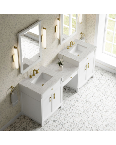 James Martin Bellshire (double) 84-Inch Bright White Vanity with Eternal Jasmine Pearl Quartz Top - 660-VMC84-BW-3EJP