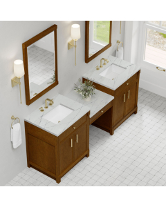 James Martin Bellshire (double) 84-Inch Honey Oak Vanity with Ethereal Noctis Quartz Top - 660-VMC84-HNO-3ENC