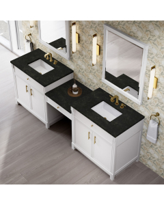 James Martin Bellshire (double) 96-Inch Bright White Vanity with Eclos Phantome Engineered Top - 660-VMC96-BW-3PHT