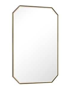 James Martin Rohe 24-Inch Octagon Champagne Brass Modern Bathroom Mirror