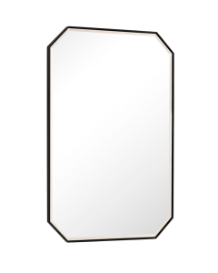James Martin Rohe 24-Inch Octagon Matte Black Modern Bathroom Mirror