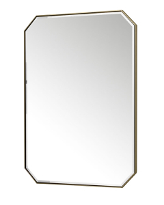 James Martin Rohe 30-Inch Octagon Champagne Brass Modern Bathroom Mirror