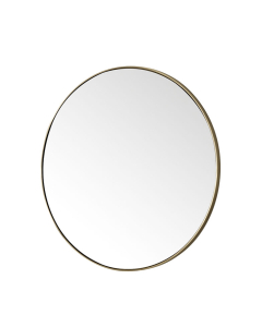 James Martin Rohe 30-Inch Champagne Brass Round Modern Bathroom Mirror