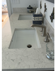 Silestone 72-inch Eternal Pearl Jasmine Quartz Backsplash & Optional Sidesplashes - 2cm Thick