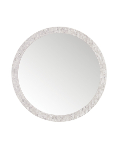 James Martin Callie 30-Inch White Mother Of Pearl Transitional Bathroom Mirror