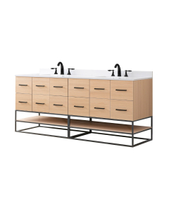 Pinesdale (double) 72-Inch Oak Bathroom Vanity With Top/Sinks