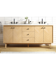 Avanity Adele (double) 72-Inch Natural Oak Vanity Cabinet - ADELE-V72-NO