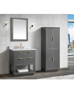 Avanity Allie (single) 31-Inch Twilight Gray Vanity With Gold Trim - ALLIE-V30-TGG