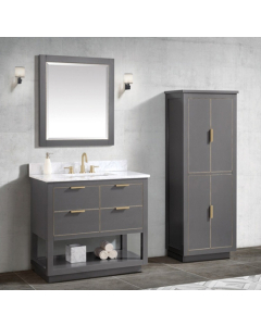 Avanity Allie (single) 37-Inch Twilight Gray Vanity with Gold Trim - ALLIE-V36-TGG