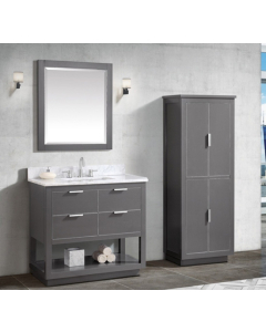 Avanity Allie (single) 37-Inch Twilight Gray Brushed Silver Trimmed Vanity - ALLIE-V36-TGS