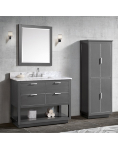 Avanity Allie (single) 43-Inch Twilight Gray Brushed Silver Trimmed Vanity - ALLIE-V42-TGS