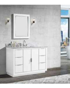 Avanity Austen (single) 49-Inch White Vanity With Silver Trim - AUSTEN-V48-WTS