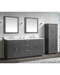 Avanity Austen (double) 73-Inch Twilight Gray Brushed Silver Vanity - AUSTEN-V72-TGS