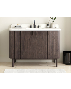 Avanity Blakely (single) 49-Inch Brown Oak Vanity Cabinet with Countertop/Sink