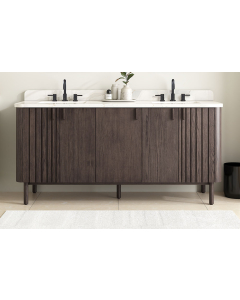 Avanity Blakely (double) 73-Inch Brown Oak Vanity Cabinet with Countertop/Sinks