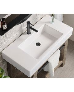 James Martin (single) 35.875-inch Glossy White Composite Stone Integrated Countertop/Sink
