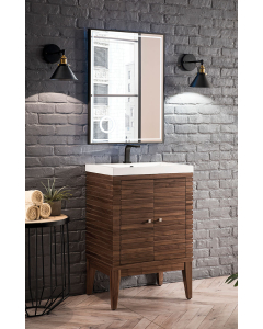 James Martin Linden (single) 23.63-Inch Mid Century Walnut Vanity - E213-V24-WLT