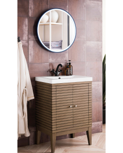 James Martin Linden (single) 23.63-Inch White Washed Walnut Vanity - E213-V24-WWW