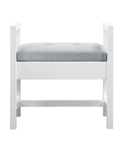 James Martin Addison 24.5-Inch Glossy White Upholstered Bench