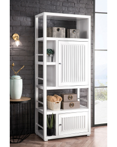 James Martin Athens 30-Inch Glossy White Double-Sided Bookcase Linen Cabinet