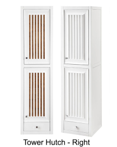 James Martin Athens 14.875-Inch Glossy White Tower Hutch - Right