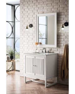 James Martin Athens (single) 29.88-Inch Glossy White Vanity - E645-V30-GW