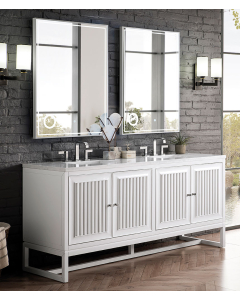 James Martin Athens (double) 71.88-Inch Glossy White Vanity Cabinet - E645-V72-GW