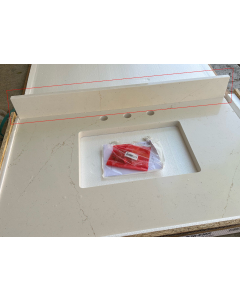 Silestone 36-inch Eternal Marfil Quartz Backsplash & Optional Sidesplashes - 2cm Thick