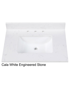 Avanity EUT25CW-RS (single) 25-inch Cala White Engineered Stone Countertop & Rectangular Sink