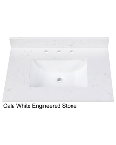 Avanity EUT31CW-RS (single) 31-inch Cala White Engineered Stone Countertop & Rectangular Sink