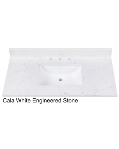 Avanity EUT43CW-RS (single) 43-inch Cala White Engineered Stone Countertop & Rectangular Sink