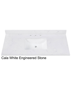 Avanity EUT49CW-RS (single) 49-inch Cala White Engineered Stone Countertop & Rectangular Sink
