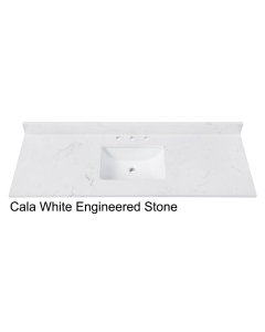 Avanity EUT61CW-1RS (single) 61-inch Cala White Engineered Stone Countertop & Rectangular Sink