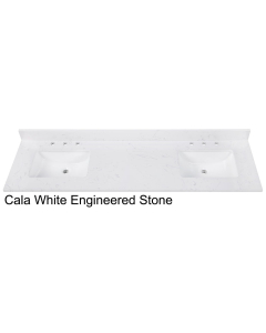 Avanity EUT73CW-RS (double) 73-inch Cala White Engineered Stone Countertop & Rectangular Sinks