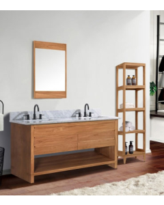 Avanity Kai (double) 49-Inch Natural Teak Vanity w/ Countertop - KAI-VS49-NT