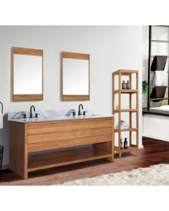 Avanity Kai (double) 61-Inch Natural Teak Cabinet w/ Countertop - KAI-VS61-NT