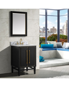 Avanity Mason (single) 25-Inch Black Vanity With Gold Trim - MASON-V24-BKG