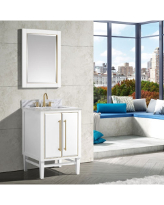 Avanity Mason (single) 25-Inch White Vanity With Gold Trim  - MASON-V24-WTG