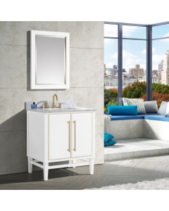 Avanity Mason (single) 31-Inch White Vanity With Gold Trim - MASON-V30-WTG