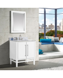 Avanity Mason (single) 31-Inch White Vanity With Silver Trim - MASON-V30-WTS