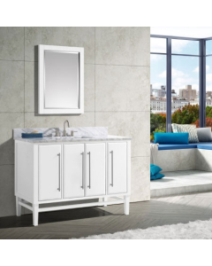 Avanity Mason (single) 49-Inch White Vanity With Silver Trim - MASON-V48-WTS