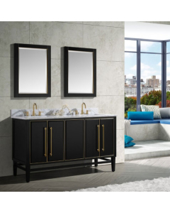Avanity Mason (double) 61-Inch Black Vanity With Gold Trim - MASON-V60-BKG