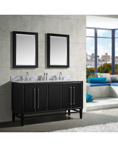 Avanity Mason (double) 61-Inch Black Vanity with Silver Trim - MASON-V60-BKS
